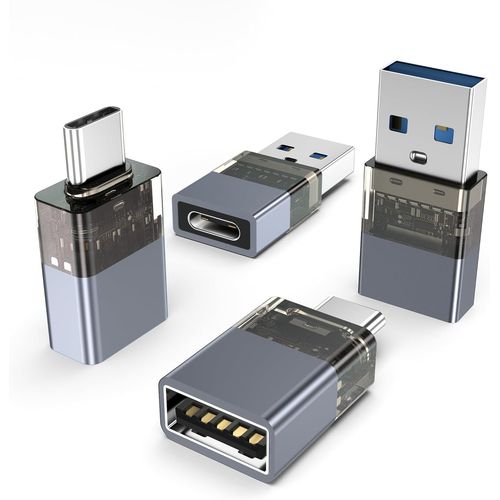 KALANKA-Adaptateur USB 3.0 vers USB C 4Pack,Type C Femelle USB A Mâle Chargeur Câble & Thunderbolt 4 OTG Convertisseur pour MacBook,iPhone 16 15 14 13 Pro,iPad 10 Air Mini 6 7 2024,Samsung S25 A55
