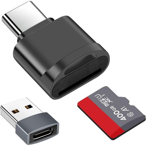 KALANKA-Lecteur de Carte TF, Lecteur de Carte Micro SD, Adaptateur de Lecteur de Carte Mémoire TF Type C avec Adaptateur USB C vers USB Compatible avec Les Ordinateurs Portables, MacBook, Samsung (Gr