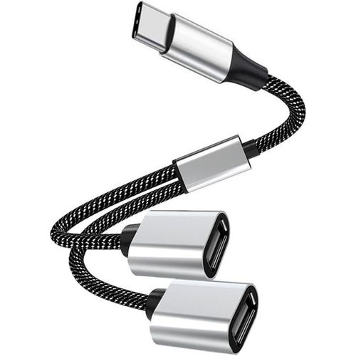 KALANKA-Câble Adaptateur USB-C vers Double USB A 2.0 Femelle, Type C Splitter, Adaptateur OTG, Hub Multiple, Compatible avec iPhone 16/15 Max, iPad Air, MacBook, Google Pixel, Surface, Xbox One, PS5