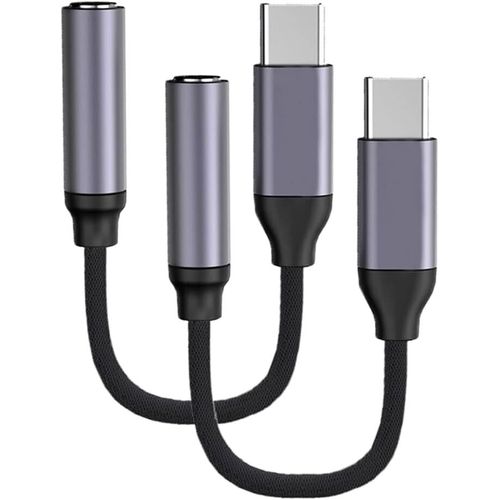 KALANKA-Adaptateur USB C vers Jack 3,5 mm (Lot de 2), Adaptateur USB Type C vers Prise Casque 3,5 mm Compatible avec Samsung Galaxy S22 S21 Huawei Pixel