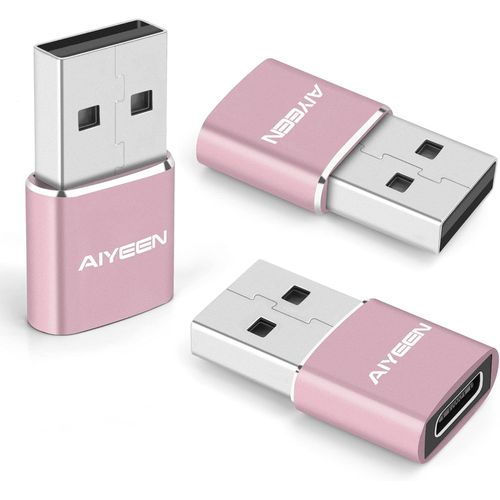 KALANKA-Adaptateur USB C Femelle vers USB A mâle amélioré, convertisseur de Type C vers USB A pour iWatch 7, MacBook, iPhone 11 12 13 14 Pro Max, iPad Mini 6, Samsung Galaxy S20 S21 S22 (3Pack RG)