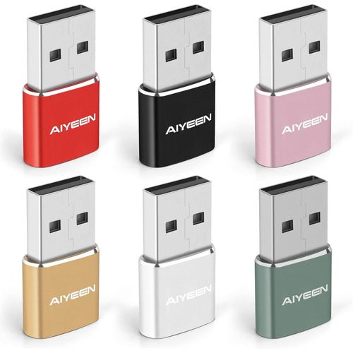 KALANKA-Adaptateur USB C Femelle vers USB A mâle amélioré, convertisseur de Type C vers USB A pour iWatch 7, MacBook, iPhone 11 12 13 14 Pro Max, iPad Mini 6, Samsung Galaxy S20 S21 S22 (6Pack Mix)