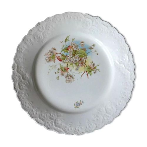Assiette Ancienne En Faence Dcor Fleurs De Cerisier Blanc
