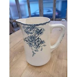 Pichet Broc Eau Ancien Longwy Bleu