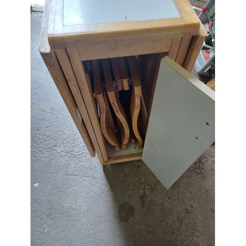 Table D'Appoint Pliable Bicolore En Stratifié Et Pin