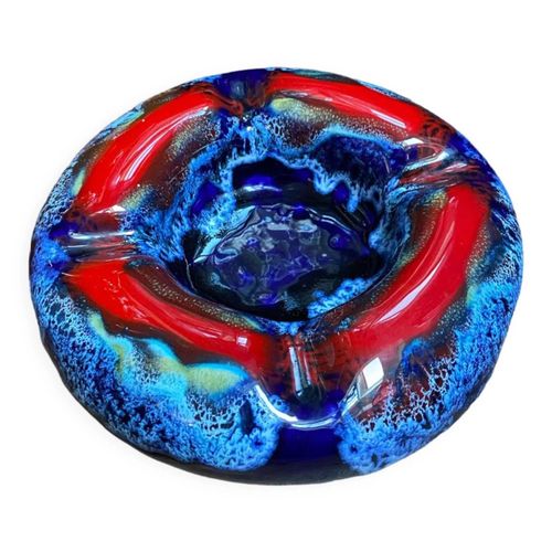 Cendrier vintage flamme Vallauris bleu