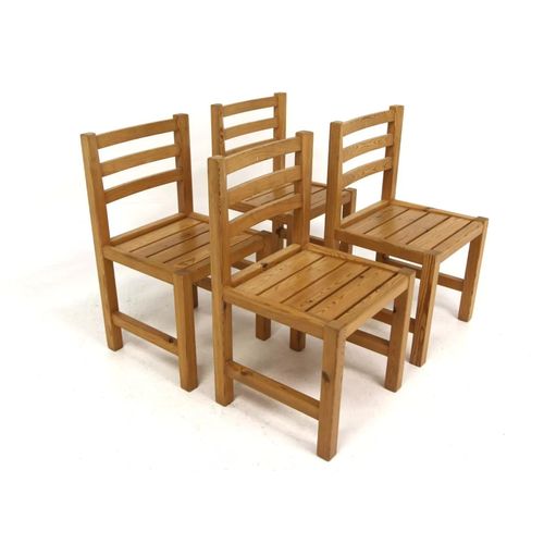 Set De 4 Chaises Scandinave En Pin Sude 1970 Bois