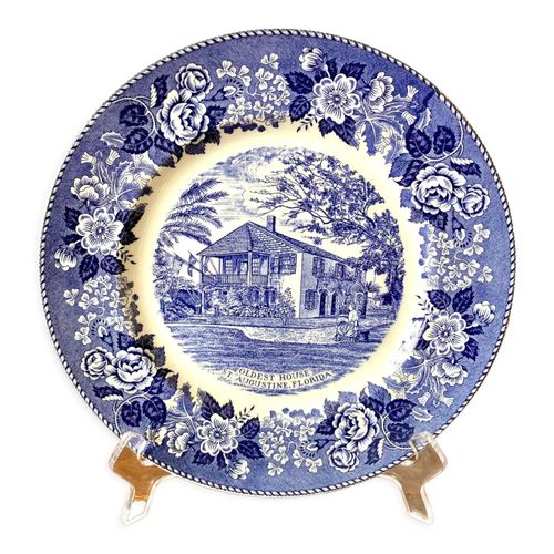 Assiette Old English Staffordshire Bleu