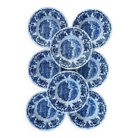Lot De 8 Assiettes Royal Homes Of Britain Bleu