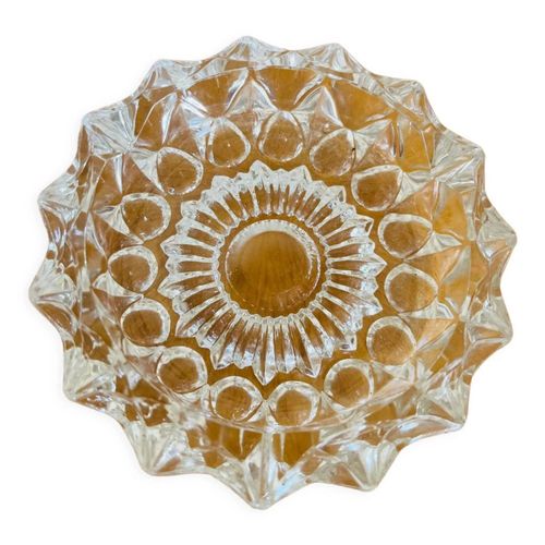 Cendrier en verre vintage transparent