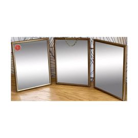Miroir de barbier triptyque argent