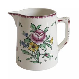 Pichet En Faence Dcor Floral Digoin Sarreguemines Multicolore