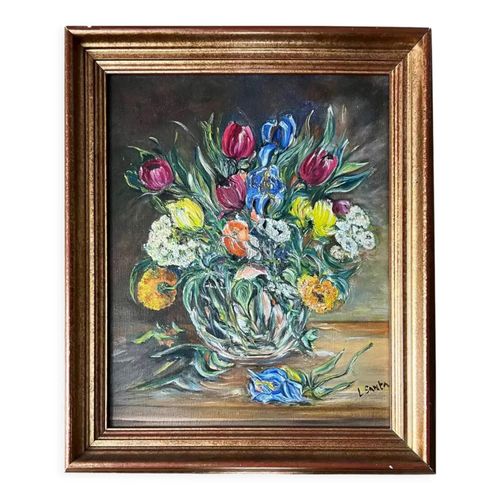 Fleurs dans un vaseaposapos par LSanta multicolore