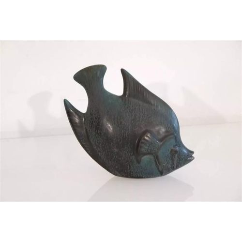 Poisson en ceramique de Gunnar nylund 1960 bleu