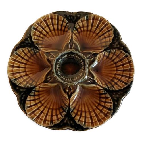 Assiette Hutres En Faence Sarreguemines Vert