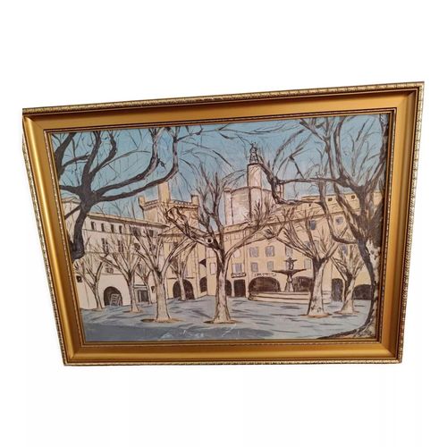 Tableau place arbore bleu