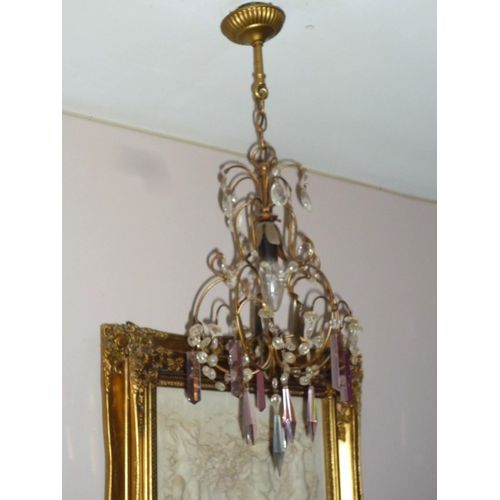 Lustre Cristal Laiton Avec Pampilles Transparent