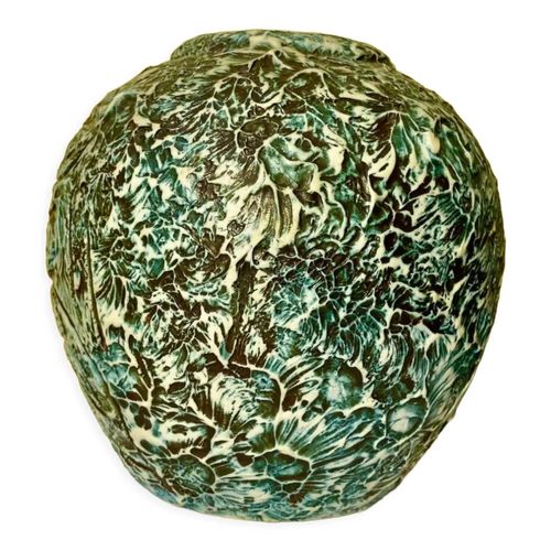 Vase en gres bleu basque ciboure arroka bleu