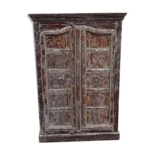 Armoire En Bois Ancien Avec Deux Portes Marron