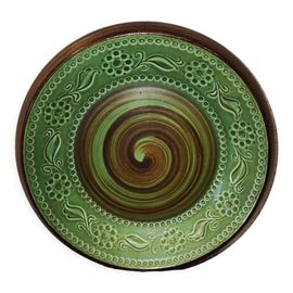 Assiette Ancienne Rssler Ag Aedermannsdorf Suisse Cramique Motif Floral Verte Vert