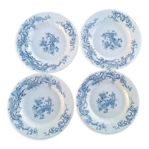 Assiettes En Faence Terre De Fer Gien Modle Baroque Bleu