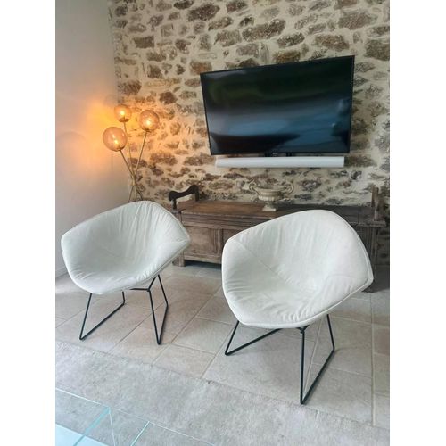 Paire De Fauteuils Diamond Harry Bertoia 1970 Noir