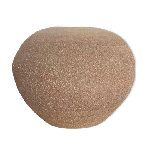 Vase boule en terre cuite de couleur ocre bois