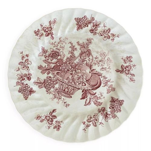 Assiette Bountiful Made In England Bordeaux