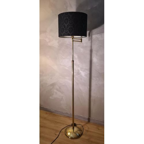 Lampadaire Chrome Or Liseuse Deluxe Sur Pied Vintage 1980 Reglable Hauteur Et Inclinable Dore