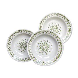 Assiettes Creuses Ironstone Italienne Giovanni Valdarno Motif Vert Rouge Blanc