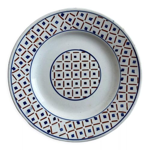Assiette Plate Luneville Rouge