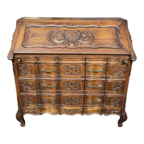 Secrtaire Ligeois En Chne Sculpt De Style Rgence Bois