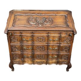 Secrtaire Ligeois En Chne Sculpt De Style Rgence Bois