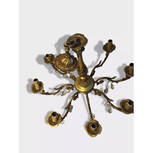Lustre Pampilles 8 Branches Jaune