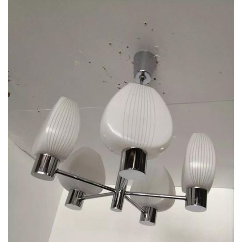 Lustre 5 Branches Annes 70 Transparent