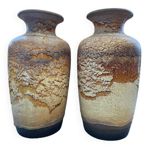 Paire de vases Scheurich beige