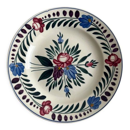 Assiette Plate Sarreguemines Fort Vosges Multicolore