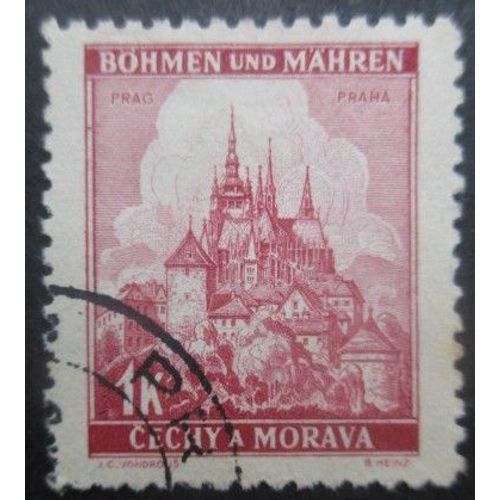 Boheme Et Moravie N°28 Cathédrale De Prague Oblitéré