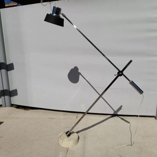 Lampadaire Contrepoids Vintage 1950 Mid Century Argent