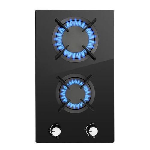 Plaque de Cuisson à Gaz - SNDOAS - 2 Brûleurs - Verre Trempé - 4200W - Sécurité Thermocouple