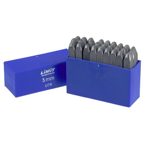 Jeu de lettres à frapper 27 pcs A-Z et & en acier trempé fabriqué en Allemagne 120 kp/mm² hauteur 8 mm Limit STA8