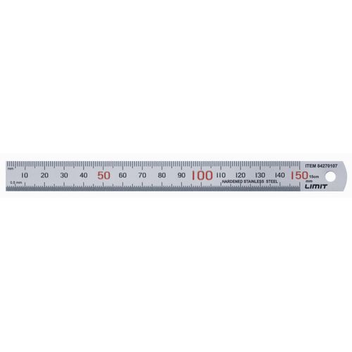 Règle de mesure flexible en acier inoxydable chromé mat avec double graduation en mm et mm 1000x35x1,5 mm Limit MLFF1000