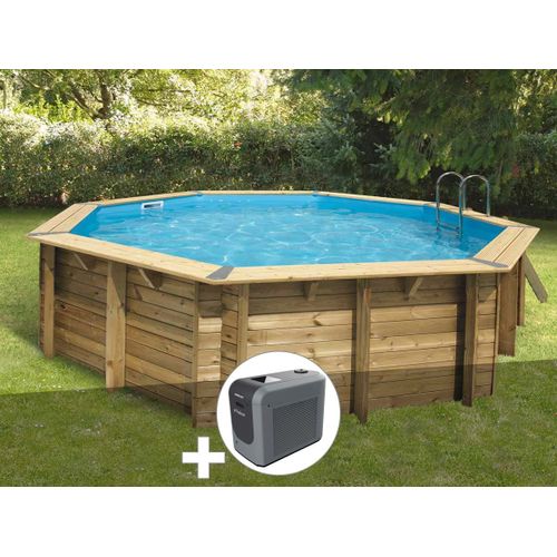 Kit piscine bois Ubbink Océa 5,10 x 1,20 m - Liner beige + Poolican