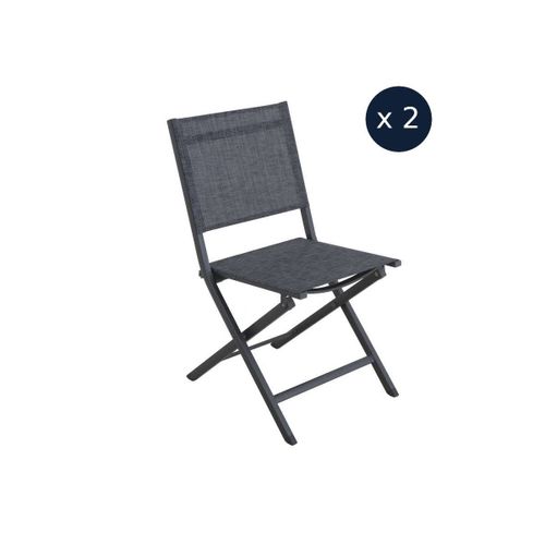 2 Chaises De Jardin Pliante Censo Structure Aluminium - Jardideco