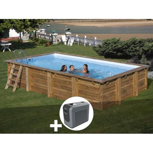 Kit piscine bois Gré Evora 6,20 x 4,20 x 1,33 m + Poolican
