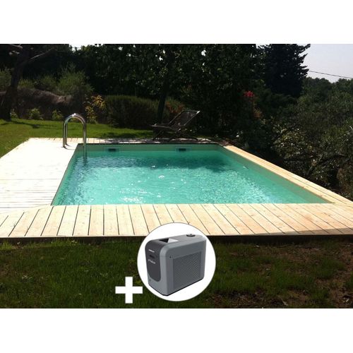 Kit piscine bois Ubbink Sunwater 5,55 x 3,00 x 1,40 m - Liner beige + Poolican
