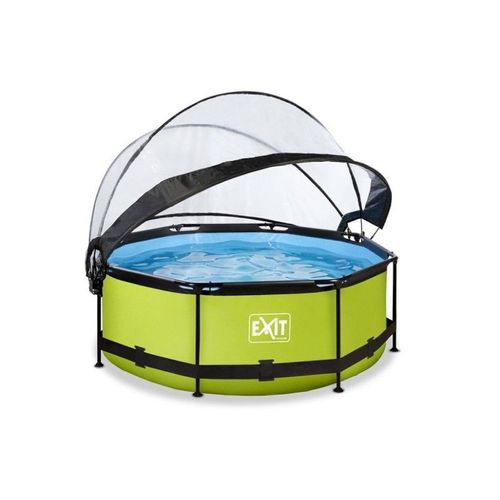 Piscine tubulaire Lime ronde 3,00 x 0,76 m avec dôme - Exit Toys