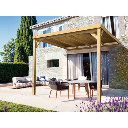 Pergola Adossée En Bois Rennes 500 X 300 Cm - Maderland