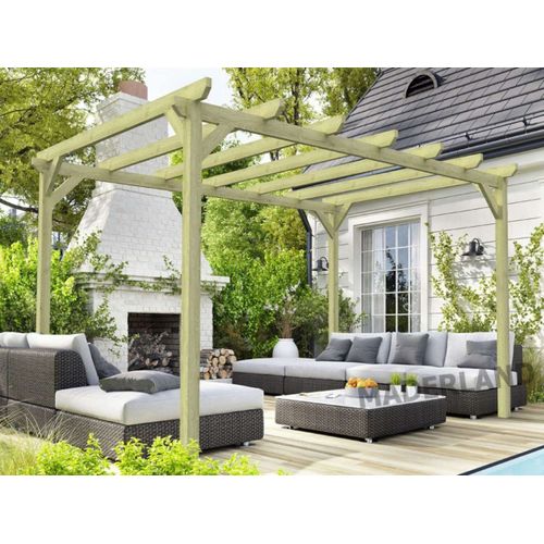 Pergola Massive En Bois Paris 420 X 420 Cm - Maderland
