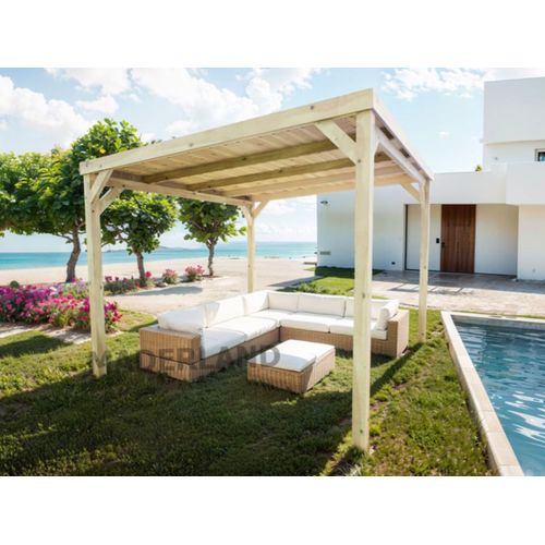 Pergola En Bois Dijon Avec Toit 500 X 400 Cm - Maderland